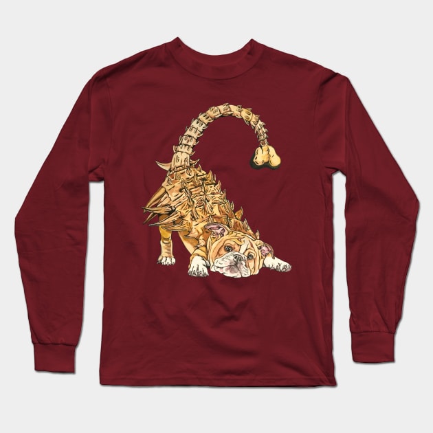 Ankylosaurus Bulldog Long Sleeve T-Shirt by RaLiz
